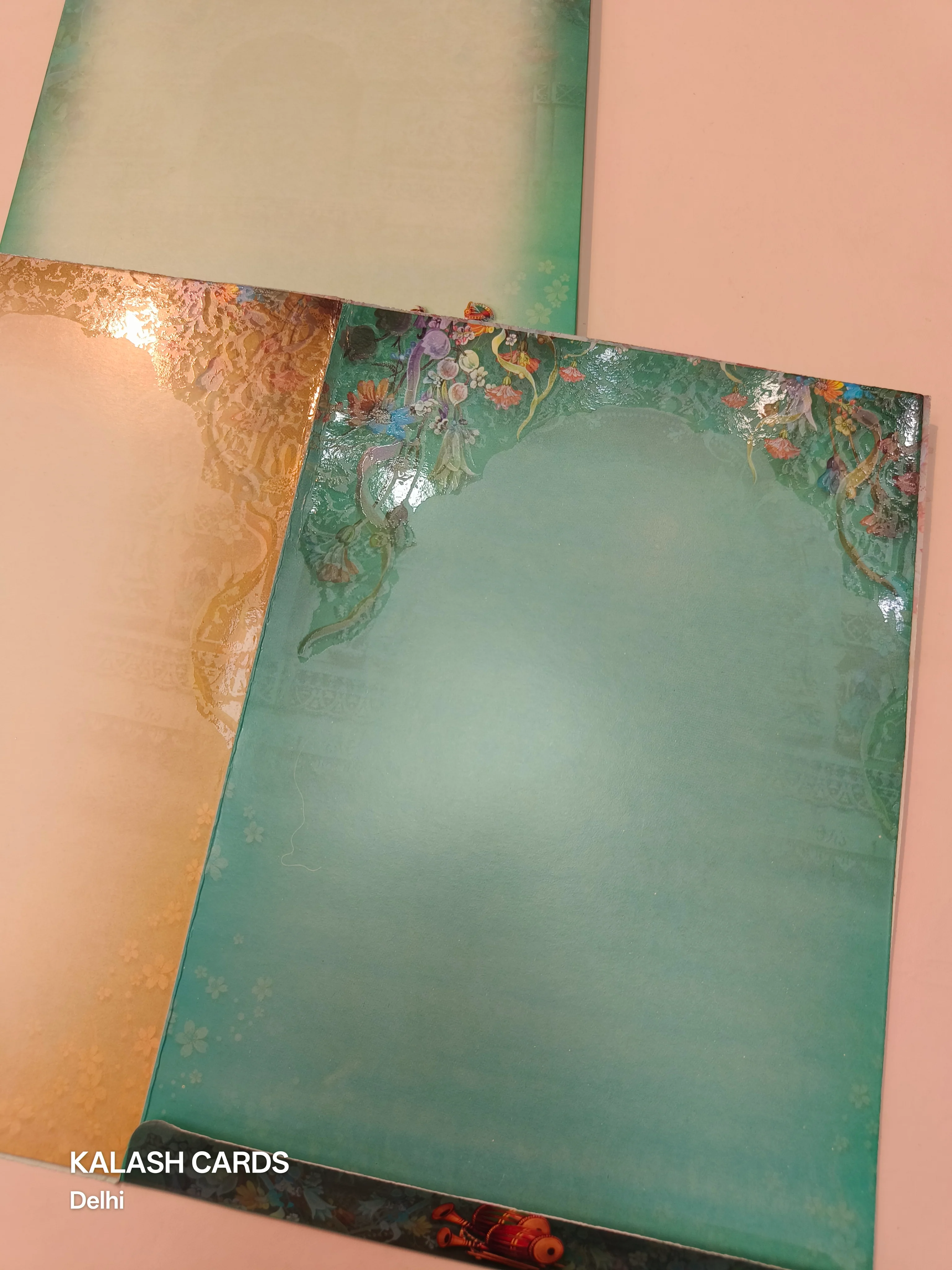 KL0640 Raja Rani Design Semi Box Paper Wedding Card (2 Page) - Image 3