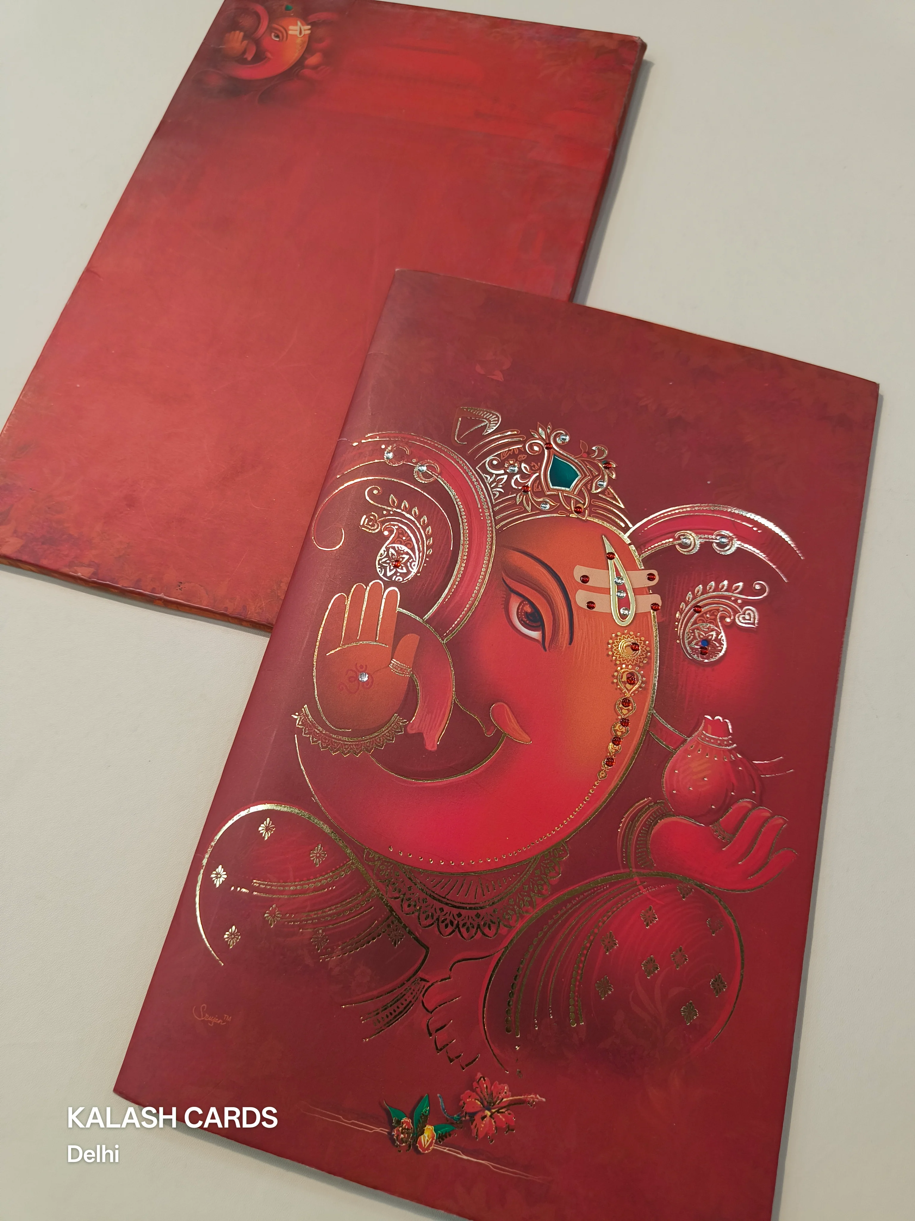 KL0712 Semi Box Paper Wedding Card with 2 Inserts and Envelope - Image 4