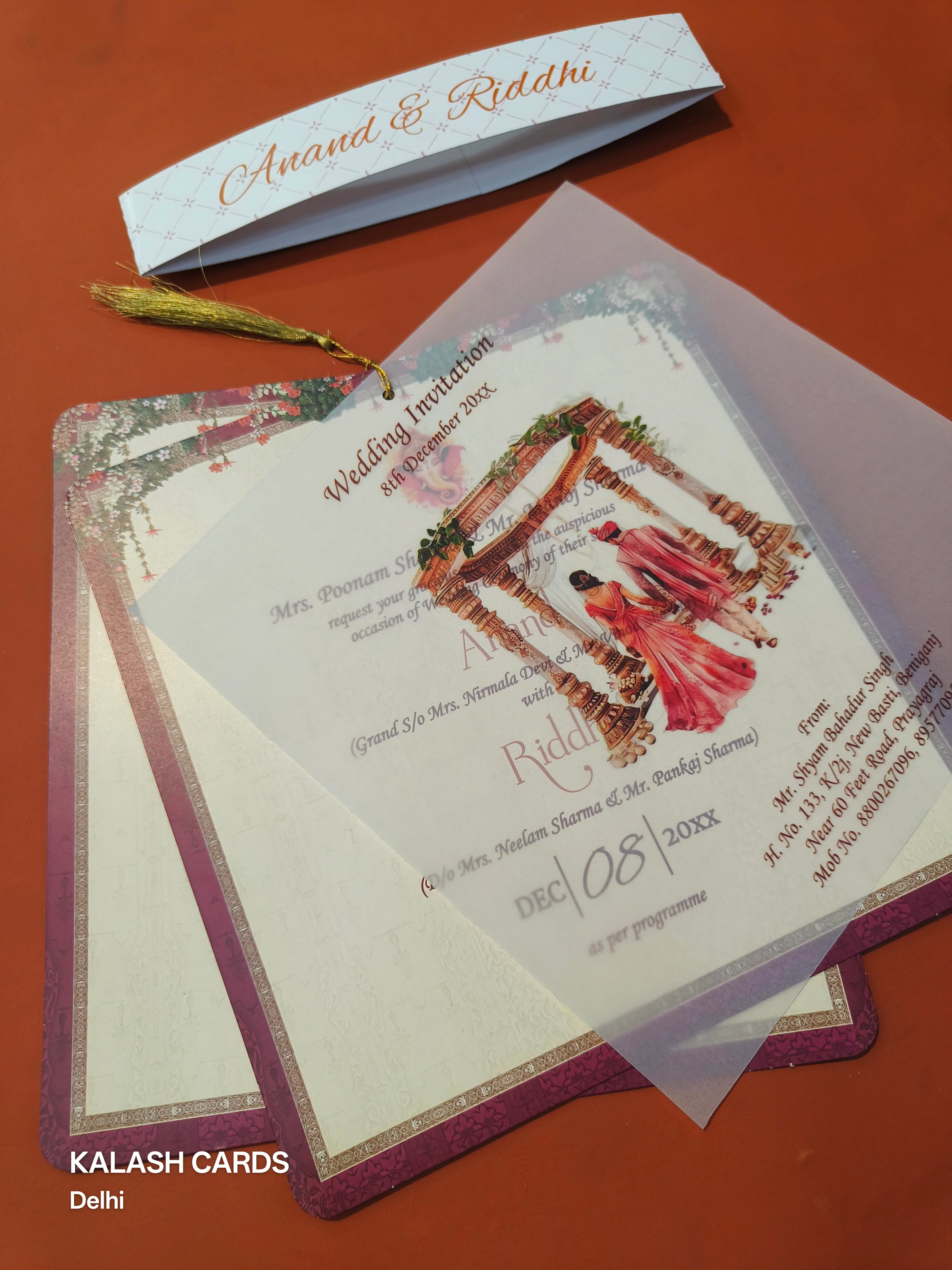 KL1805 Translucent Cover Luxury Wedding Card (2 Page) - Image 3