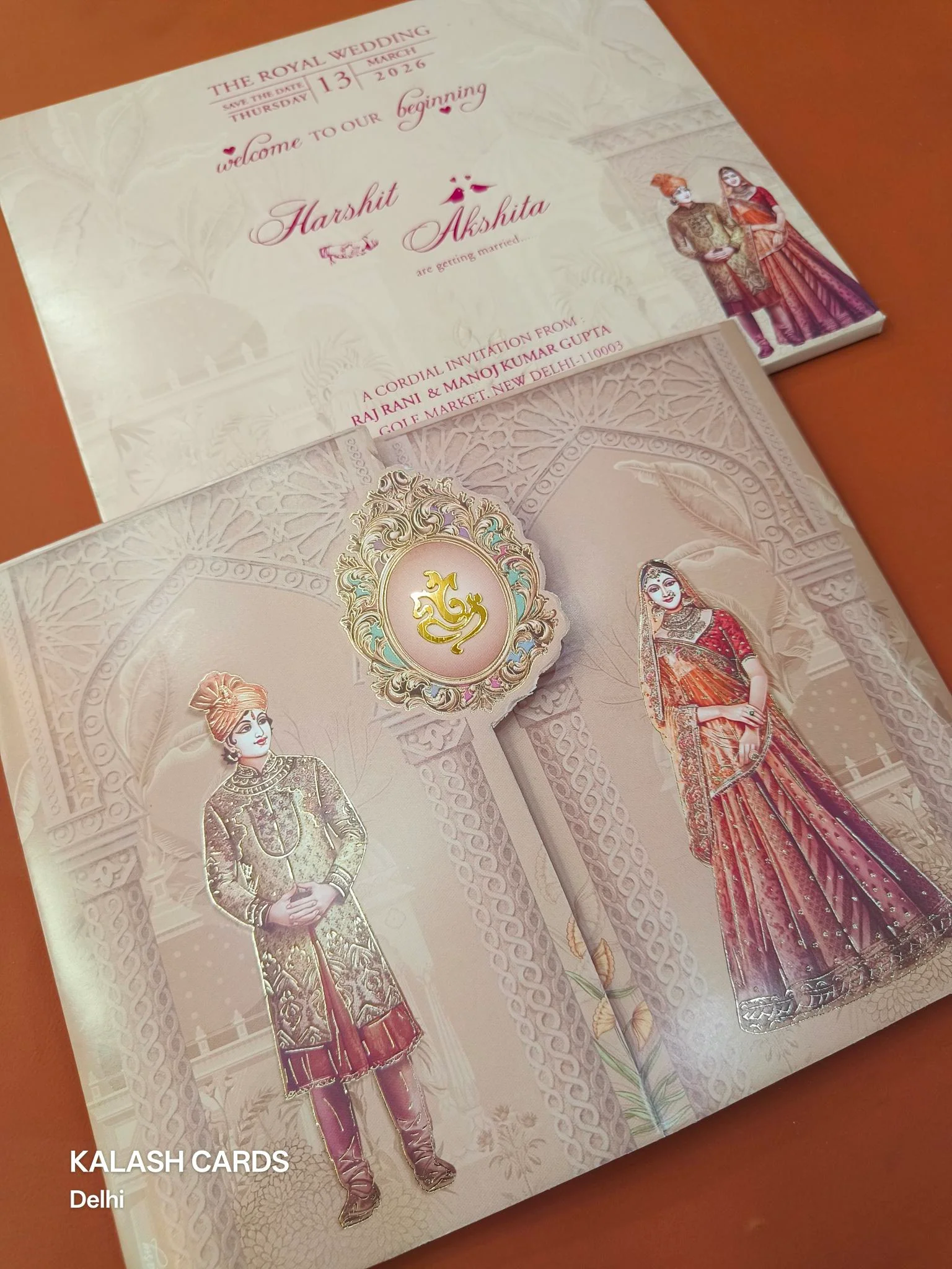 KLB600 Dulha Dulhan Design Wedding Card (2 Page)