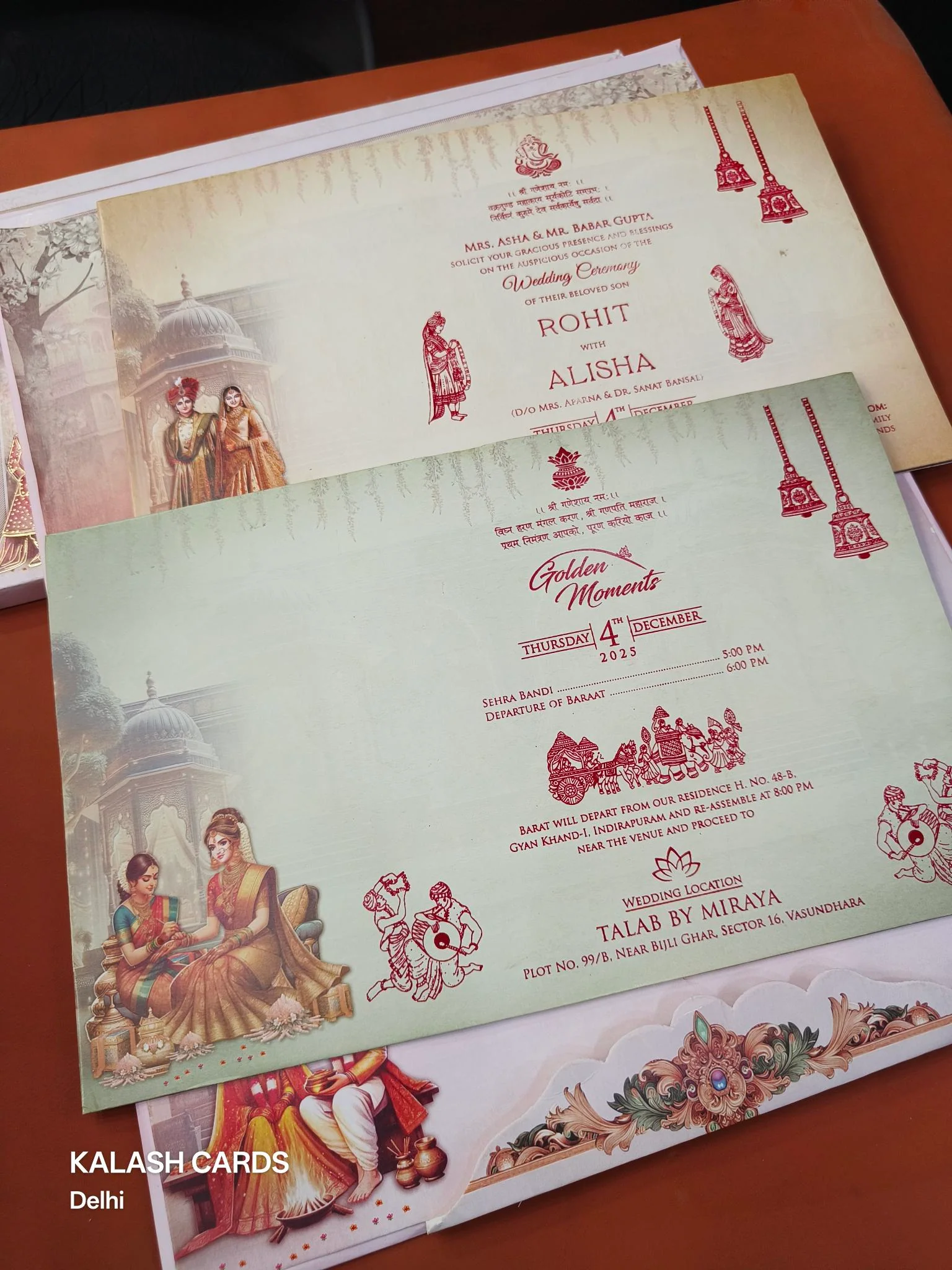 KLB631 Royal Raja Rani Design Padding Hardboard Thick Wedding Card (2 Thick Page) - Image 2
